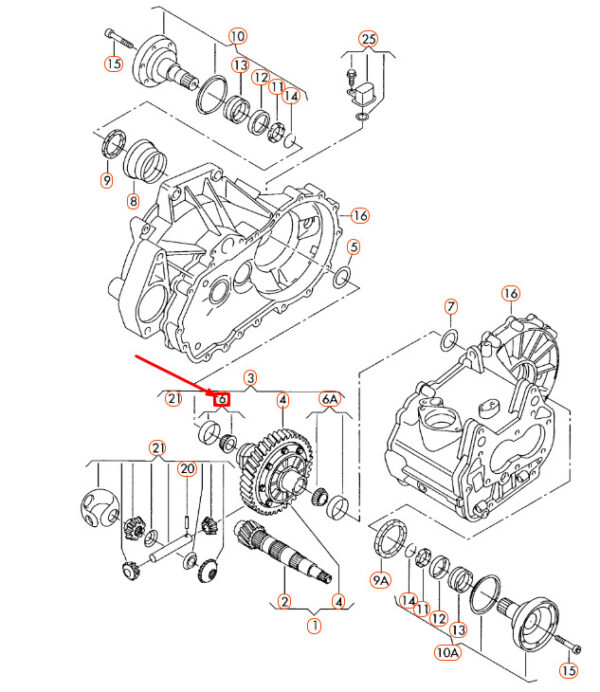 003519185F - NEW AUDI A1 8X FRONT DIFFERENTIAL TAPERED ROLLER BEARING 003519185F ORIGINAL