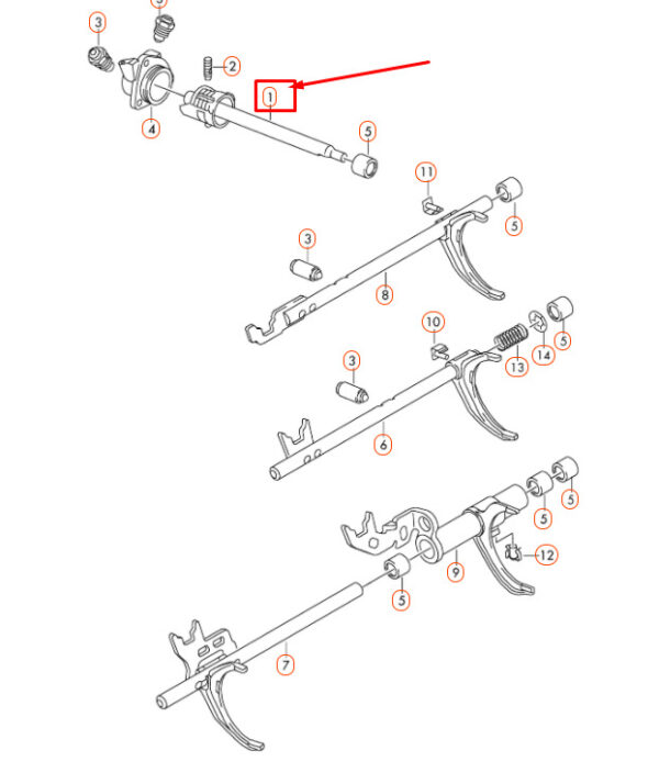 01X311505F - NEW AUDI A4 B7 SELECTOR SHAFT 01X311505F ORIGINAL