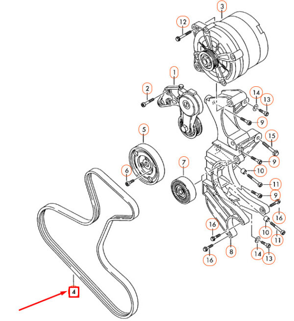 022145933P - NEW AUDI Q7 4L ACCESSORY DRIVE DOUBLE POLY V-BELT 022145933P ORIGINAL