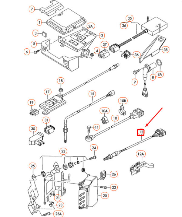 022906262BM - AUDI A3 8P Behind Catalyst Lambda Probe 022906262BM NEW GENUINE