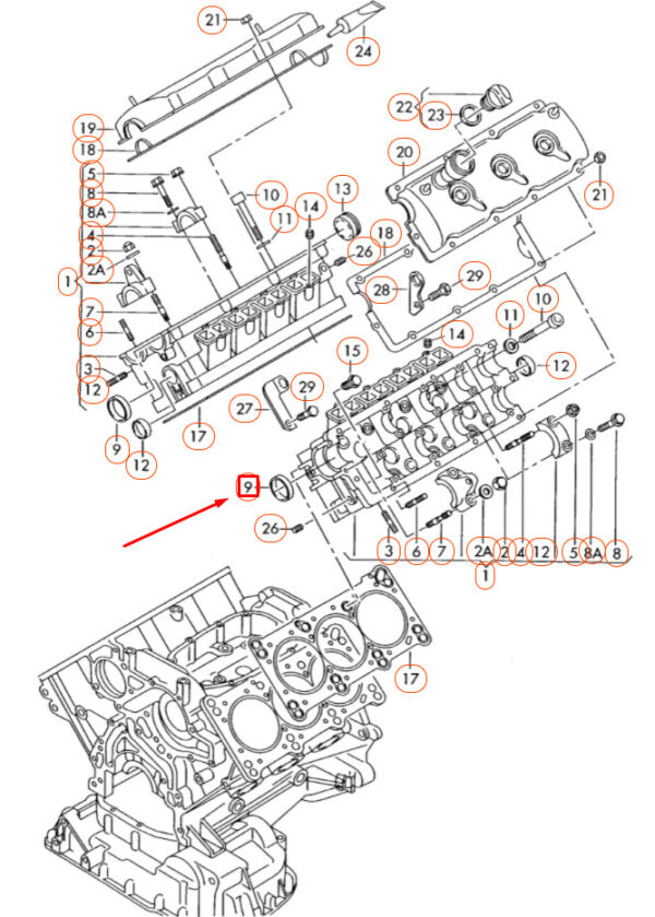 026103085D - NEW AUDI A4 B8 MOTOR CAMSHAFT OIL GASKET 026103085D ORIGINAL