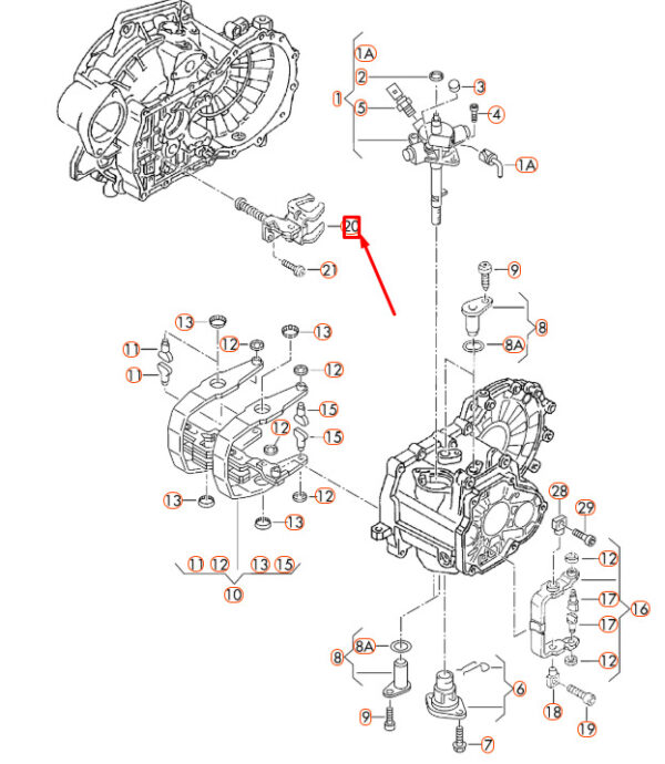 02A311521E - NEW AUDI A1 8X REVERSE SHIFT FORK 02A311521E