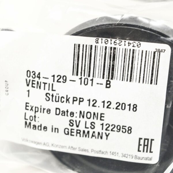 034129101B - NEW AUDI A4 AVANT B5 PRESSURE RELIEF VALVE 034129101B