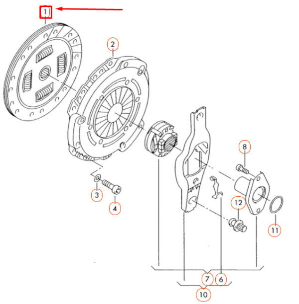 036141032H - NEW VW ŠKODA AUDI SEAT BUG CONVERTIBLE BETTLE BORA CLUTCH PLATE 036141032H