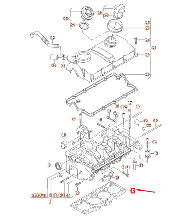 038103383DG - NEW AUDI A3 8P CYLINDER HEAD GASKET 3 HOLE 038103383DG