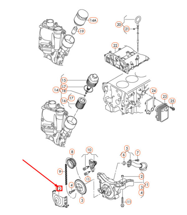 03C103669H - NEW AUDI A1 8X OIL PUMP CHAIN??ORIGINAL 03C103669H COVER