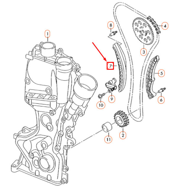 03C109509P - NEW AUDI A1 8X CONTROL CHAIN GUIDE RAIL 03C109509P ORIGINAL