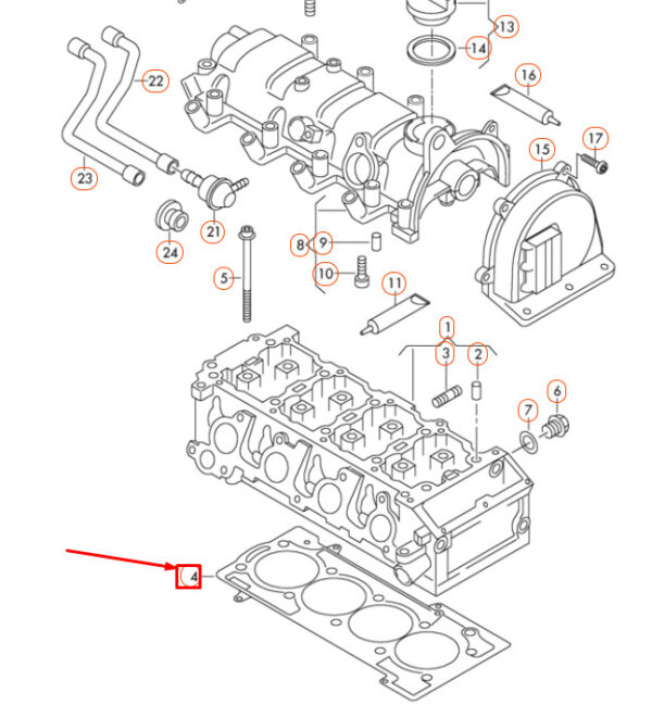 03F103383E - NEW AUDI A1 8X CYLINDER HEAD METAL GASKET 03F103383E ORIGINAL