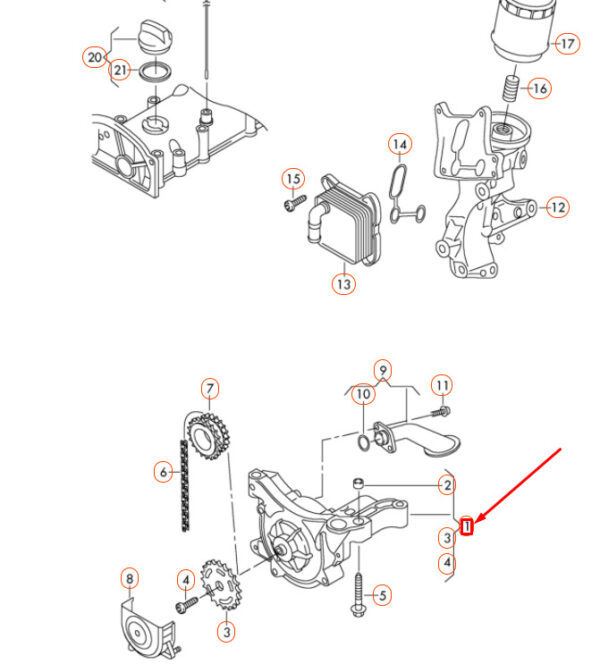 03F115105D - NEW AUDI A1 8X OIL PUMP 03F115105D ORIGINAL