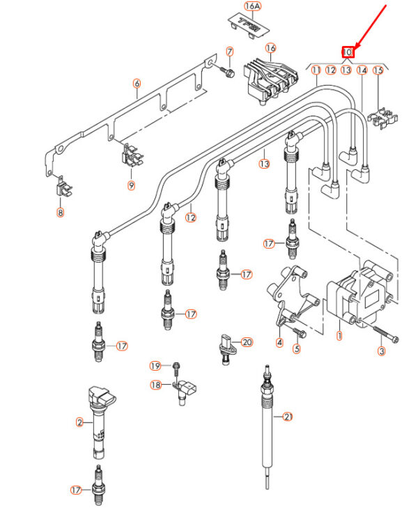 03F905409C - NEW AUDI A1 8X IGNITION LEADS 1 SET CYLINDER 1-4 03F905409C GENUINE