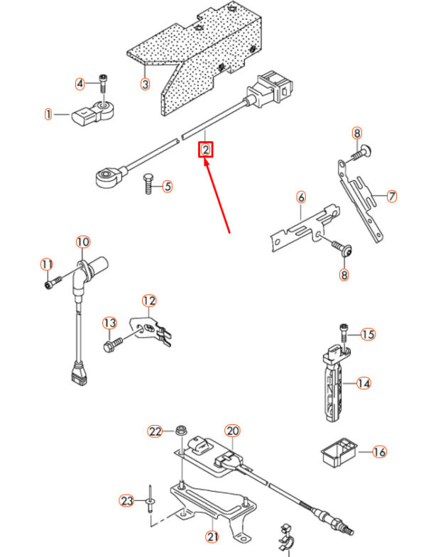 03H905377A - NEW AUDI Q7 4L KNOCK SENSOR WITH WIRING HARNESS CYLINDER 1 3 03H905377A GENUINE