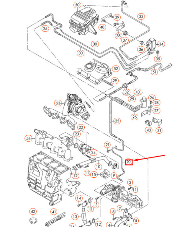 03L131605M - AUDI A1 8X VACUUM HOSE 03L131605M NEW GENUINE