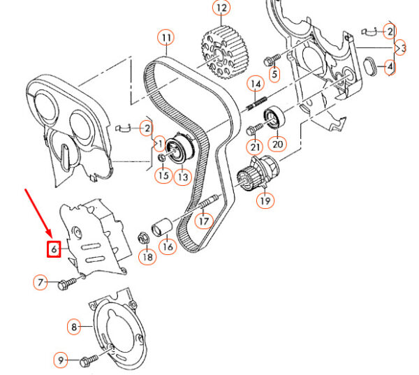 045109147A - NEW AUDI A3 8P CENTRE TIMING BELT GUARD 045109147A