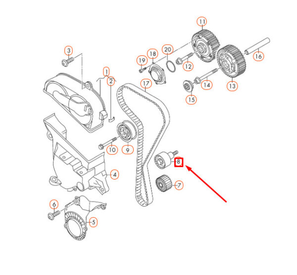 04E109244B - NEW AUDI A1 8X TIMING BELT IDLER PULLEY 04E109244B