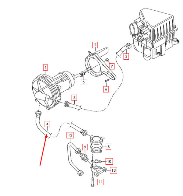 06A131127M - NEW VW BEETLE 9C1 SECONDARY AIR PUMP HOSE 06A131127M 1 6 PETROL ORIGINAL