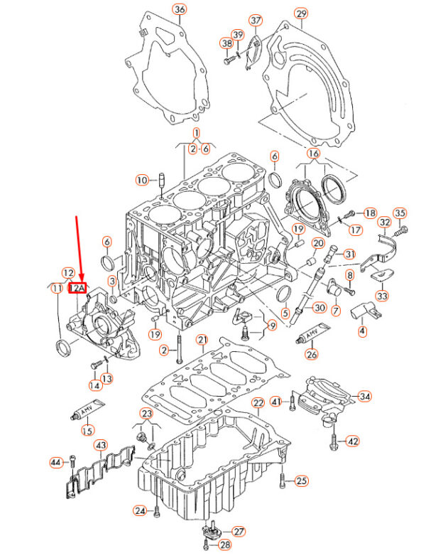 06D103153C - NEW AUDI A1 8X FRONT CRANKSHAFT SEALING FLANGE 06D103153C ORIGINAL