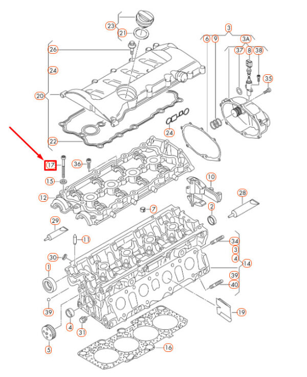 06D103385D - NEW ORIGINAL AUDI A1 MK1 CYLINDER HEAD BOLT 06D103385D