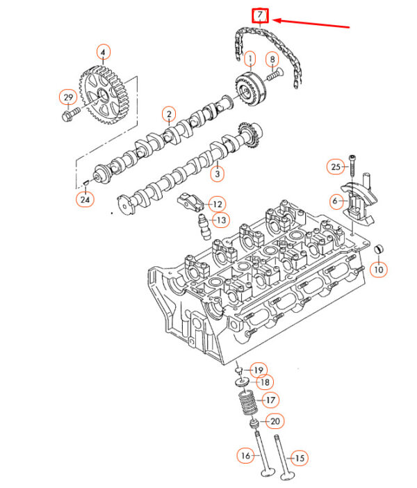 06D109229B - NEW AUDI A1 8X CAMSHAFT TIMING CHAIN 06D109229B ORIGINAL