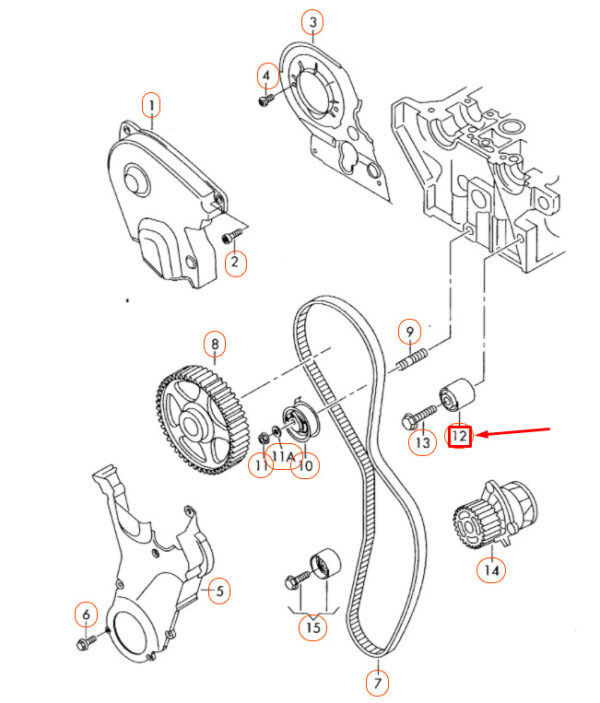 06D109244E - NEW AUDI A1 8X ENGINE TIMING BELT IDLER PULLEY 06D109244E