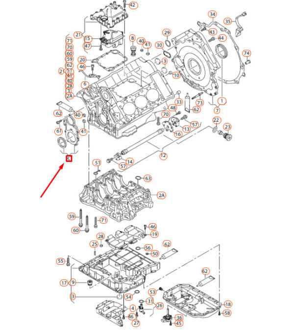06E103153E - NEW AUDI A4 B7 FRONT CRANKSHAFT SEAL WITH FLANGES 06E103153E