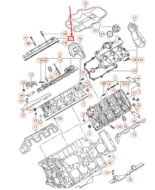 06E103472N - NEW AUDI A4 B8 CYLINDER HEAD COVER CYLINDERS 1-3 06E103472N ORIGINAL