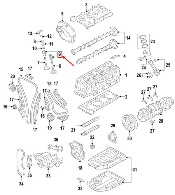 06E109623AH - Audi R8 Spyder 42 Engine Valve Spring 06E109623AH NEW ORIGINAL