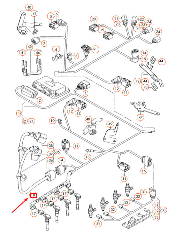 06F971824C - NEW AUDI A1 8X IGNITION COIL SPARK PLUG CONNECTOR 06F971824C ORIGINAL
