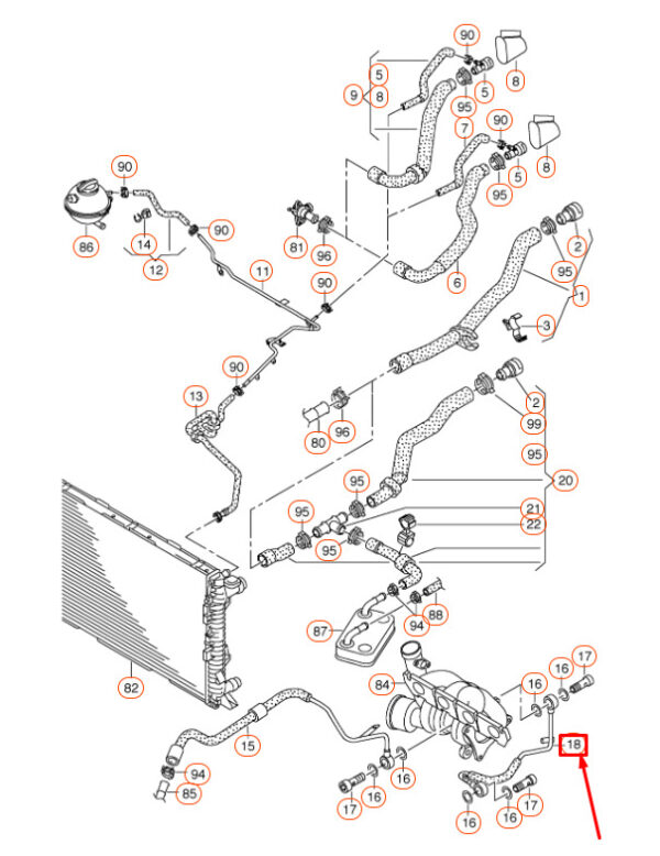 06J121497H - NEW AUDI Q3 8U FEED COOLANT PIPE 06J121497H ORIGINAL