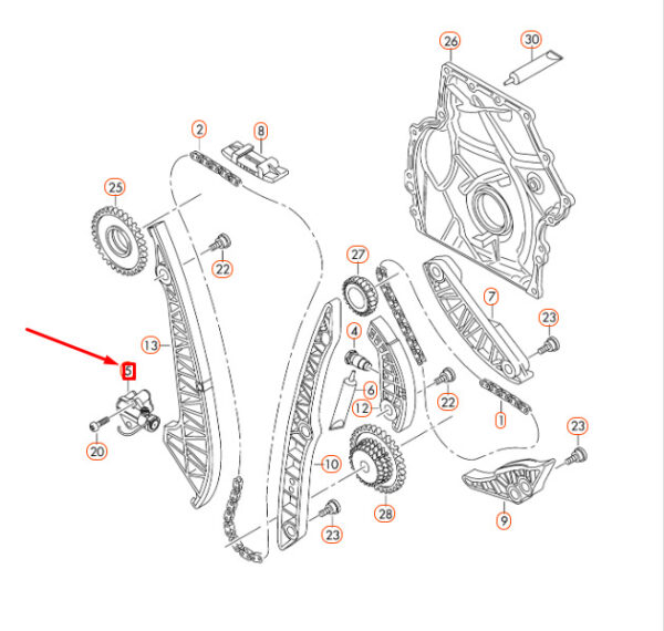 06K109467P - NEW AUDI A1 8X TIMING CHAIN TENSIONER 06K109467P