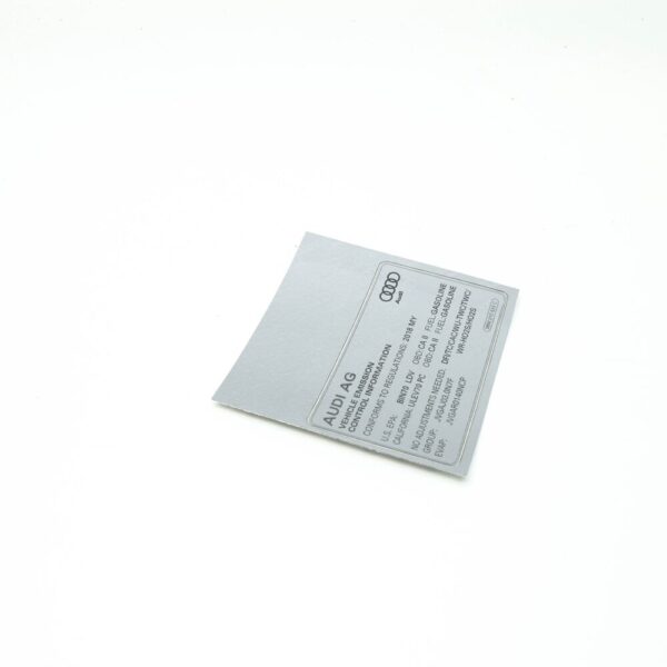 06M010533C - NEW AUDI A4 AVANT B9 EMISSION VALUES DATA PLATE 06M010533C ORIGINAL