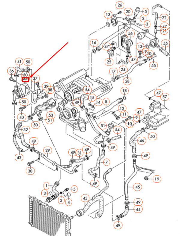 078121601B - NEW AUDI A4 B6 ADDITIONAL COOLANT WATER PUMP 078121601B ORIGINAL
