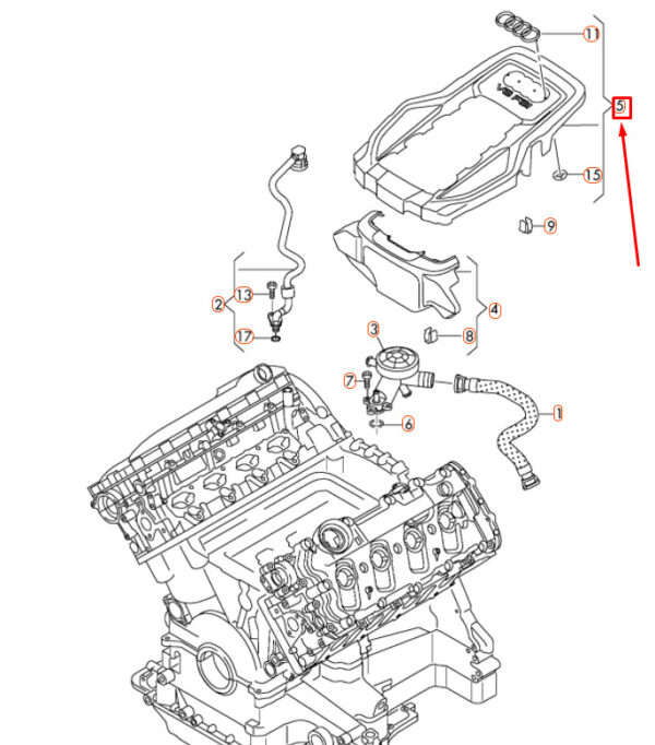 079103925P - NEW AUDI A8 D4 ENGINE INTAKE MANIFOLD COVER 079103925P