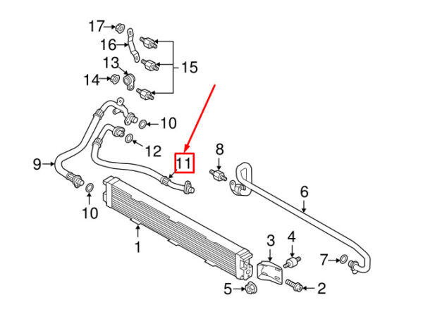 079117316B - Audi A5 Sportback 8T Engine Oil Cooler Line 079117316B NEW