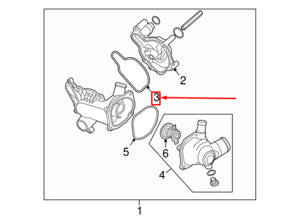 079121119B - NEW AUDI R8 SPYDER 42 ENGINE WATER PUMP GASKET 079121119B ORIGINAL