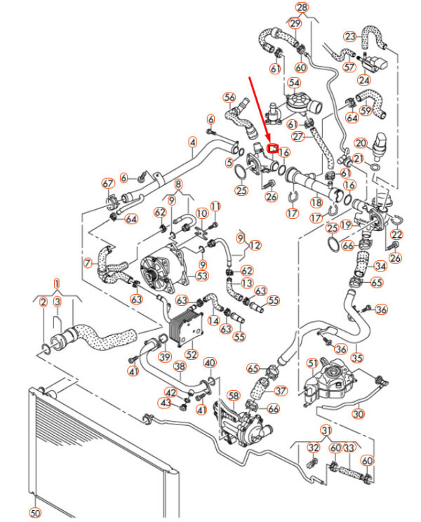 079121137K - NEW AUDI A8 D4 REAR RIGHT COOLING FLANGE CONNECTOR UNION 079121137K ORIGINAL