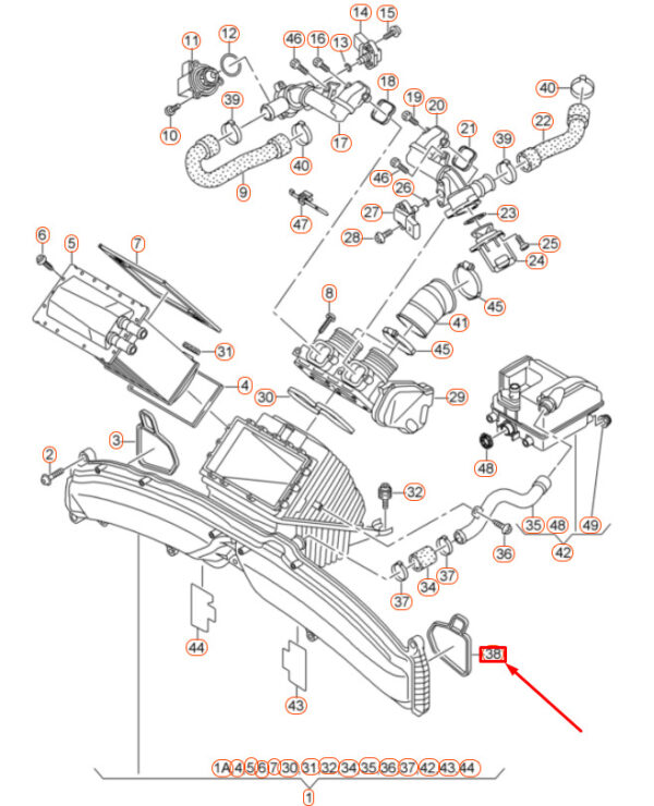 079129717J - Audi A6 C7 Left Intercharge Gasket 079129717J NEW ORIGINAL
