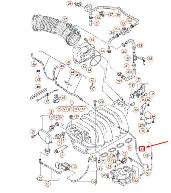 079131051D - NEW AUDI A5 8T INTAKE SYSTEM PIPE HOSE LINE 079131051D ORIGINAL