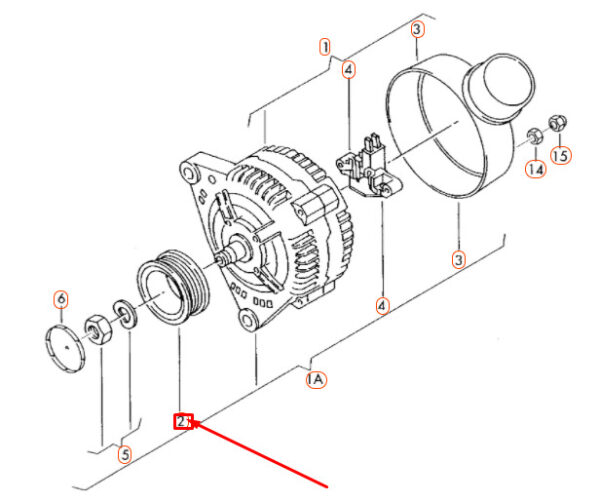 079903119C - NEW AUDI A4 B7 ALTERNATOR POLY V-BELT PULLEY 079903119C ORIGINAL