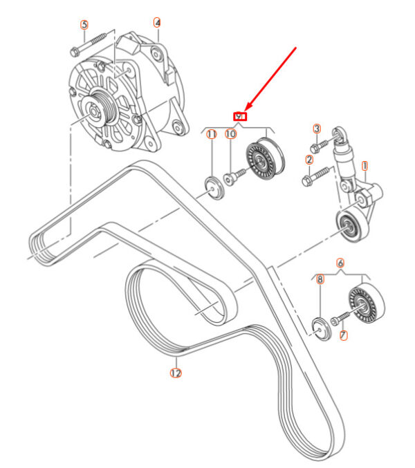 07D145276C - NEW AUDI A8 D3 BELT TENSIONER ROLL 07D145276C ORIGINAL