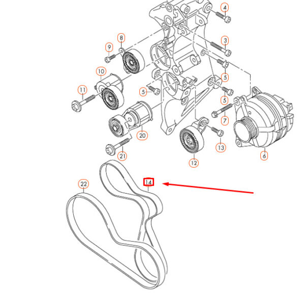 07K145933E - NEW AUDI Q3 RS 8U ACCESSORY POLY-V-BELT 07K145933E ORIGINAL