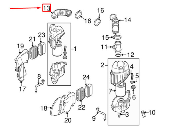07L129628E - NEW AUDI A8 D3 4E RIGHT INTAKE THROTTLE BODY HOSE 07L129628E ORIGINAL