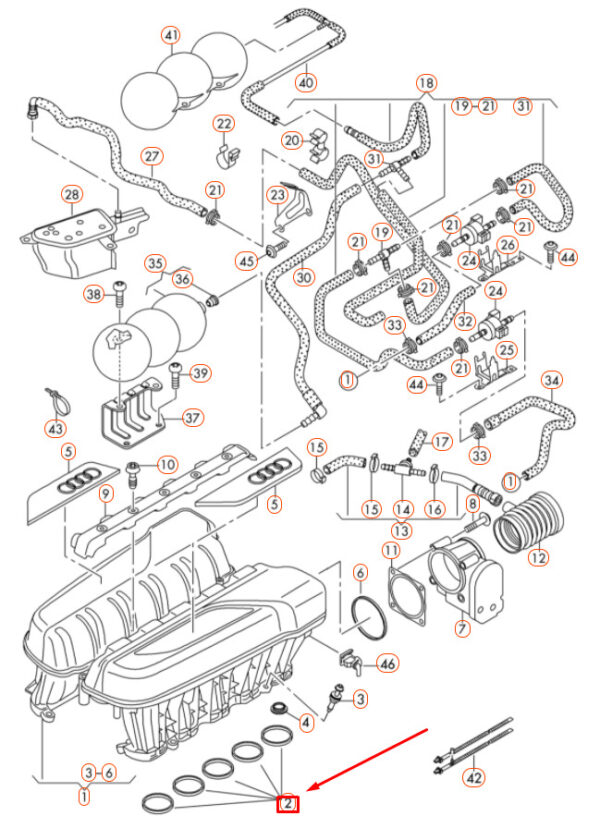 07L129717E - NEW AUDI R8 42 INTAKE MANIFOLD GASKET SEAL 07L129717E ORIGINAL