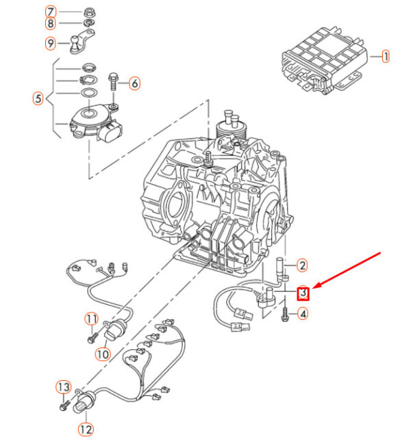 09M927321B - NEW AUDI Q3 8U GEARBOX SPEED SENDER G182 09M927321B ORIGINAL