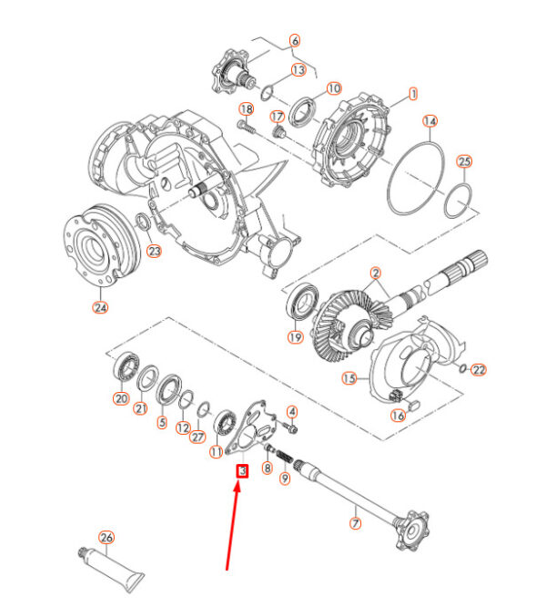 0B4409175E - OEM AUDI A4 B8 Front Axle Differential Left Cover 0B4409175E REAL