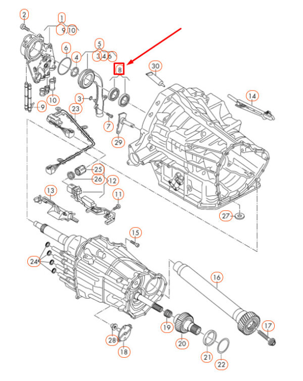 0B5301227C - NEW AUDI A4 B8 GEAR SHAFT OIL SEAL 0B530122C ORIGINAL