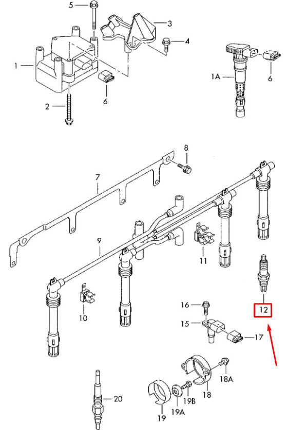 101905606A - NEW AUDI TT 8J SPARK PLUG 101905606A OEM