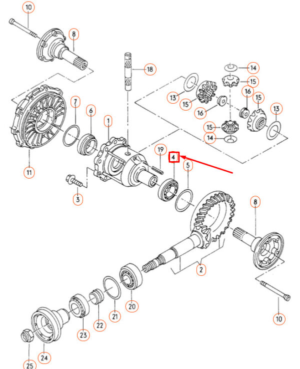 113517185B - NEW AUDI A4 B7 REAR DIFFERENTIAL LEFT TAPER ROLLER BEARING 113517185B ORIGINAL