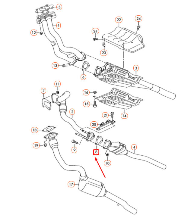1H0253115C - NEW AUDI A3 8L EXHAUST GASKET GASKET SEAL 1H0253115C