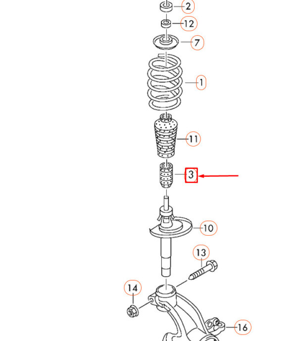 1H0412303B - NEW AUDI A1 8X FRONT SHOCK ABSORBER RUBBER STOP 1H0412303B ORIGINAL