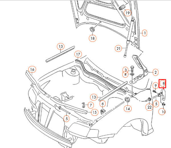 1H182353301C - Audi A3 8L left hood release handle LHD 1H18235301C NEW REAL